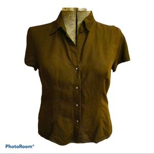 NEW YORK & CO | Linen Short Sleeve Blouse